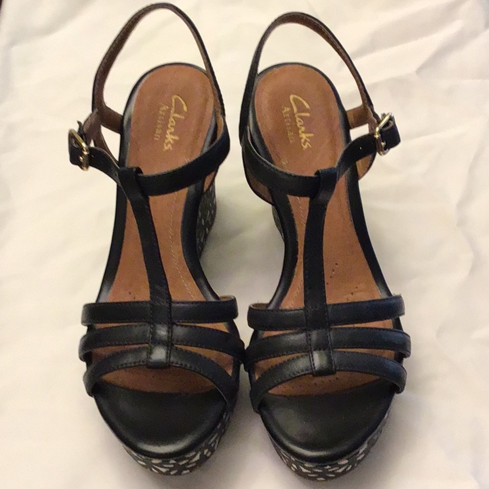 Clark’s Artisan black wedge sandal
